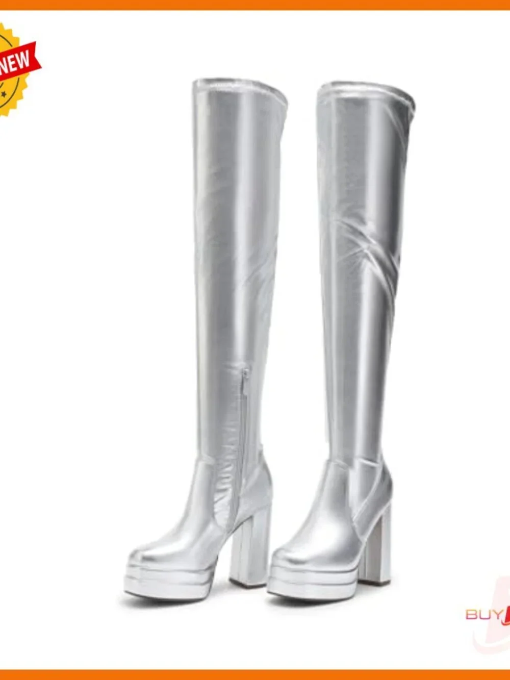 Women's Platform Over The Knee Boots Chunky Heel Square Toe Y2K Style